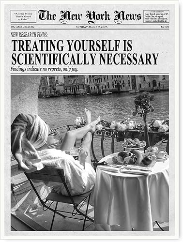 Arte feminista de periódico vintage, póster de lienzo de revista en blanco y negro, arte de pared para dormitorio de niña, decoración retro para