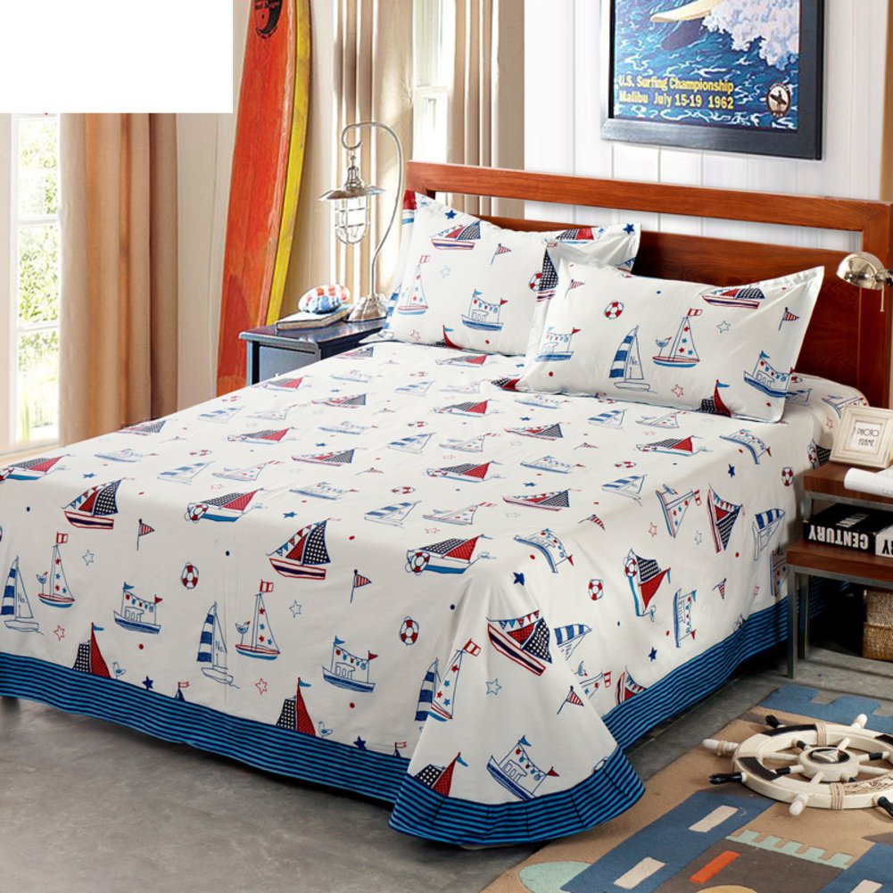 Drap de lit une pièce en coton respirant 250x245cm pour des réveils sereins
