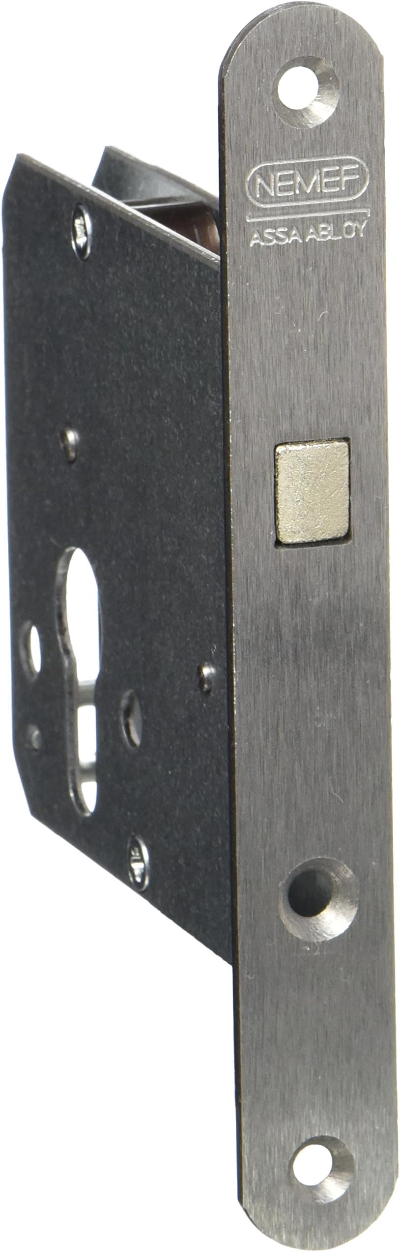 Nemef 9751620013 Sliding Door Lock with Bow Bolt with Locking Plate and Basqil Backset 65 mm