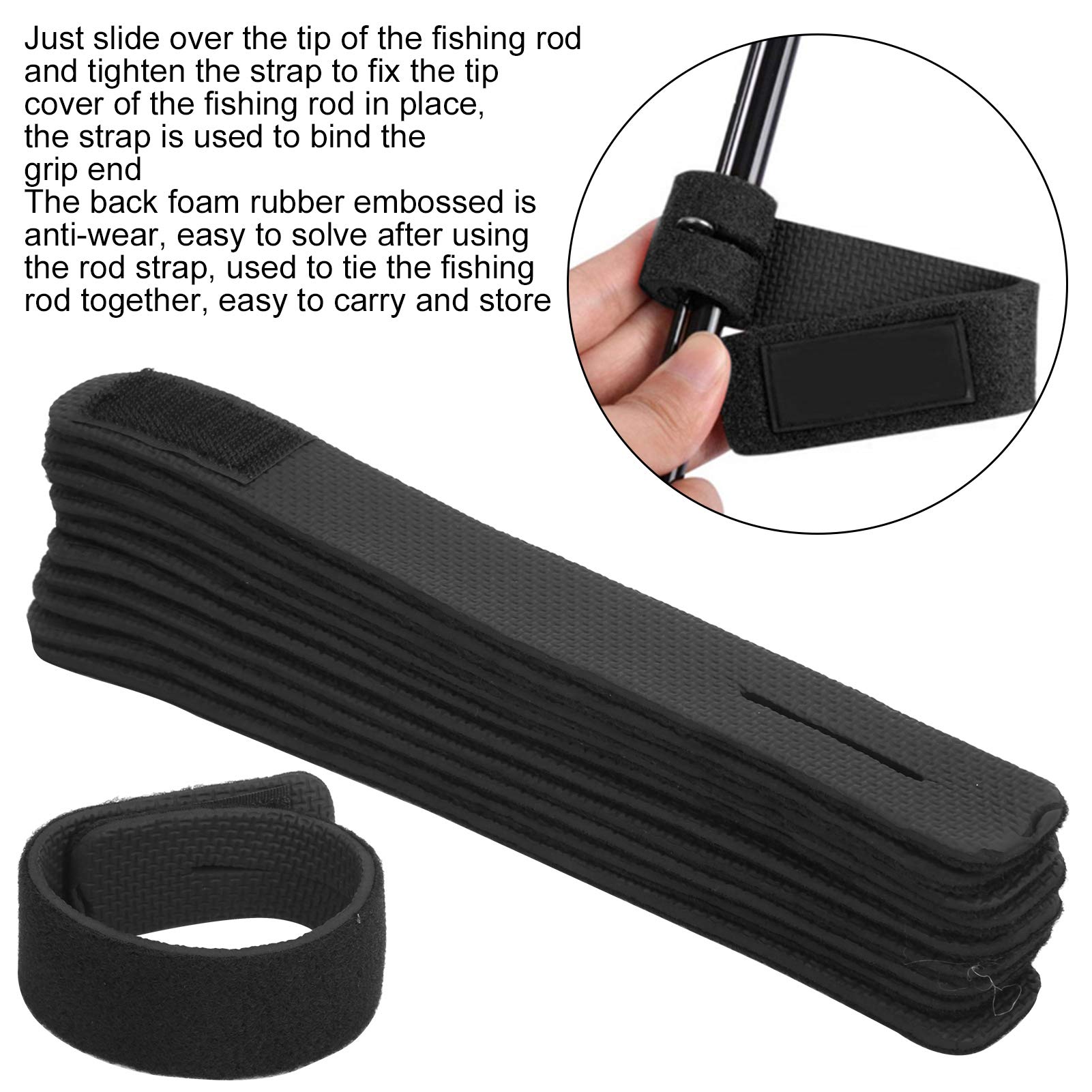 10 Stück Angelruten-Bänder Aus Neopren - Elastische Haltebänder Für Ruten Transport