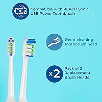 Vista 3 de Reach Cepillo de dientes eléctrico Sonic USB, suave, incluye mango de cepillo de dientes, cabezal de cepillo, tapa de cepillo de dientes, estuche