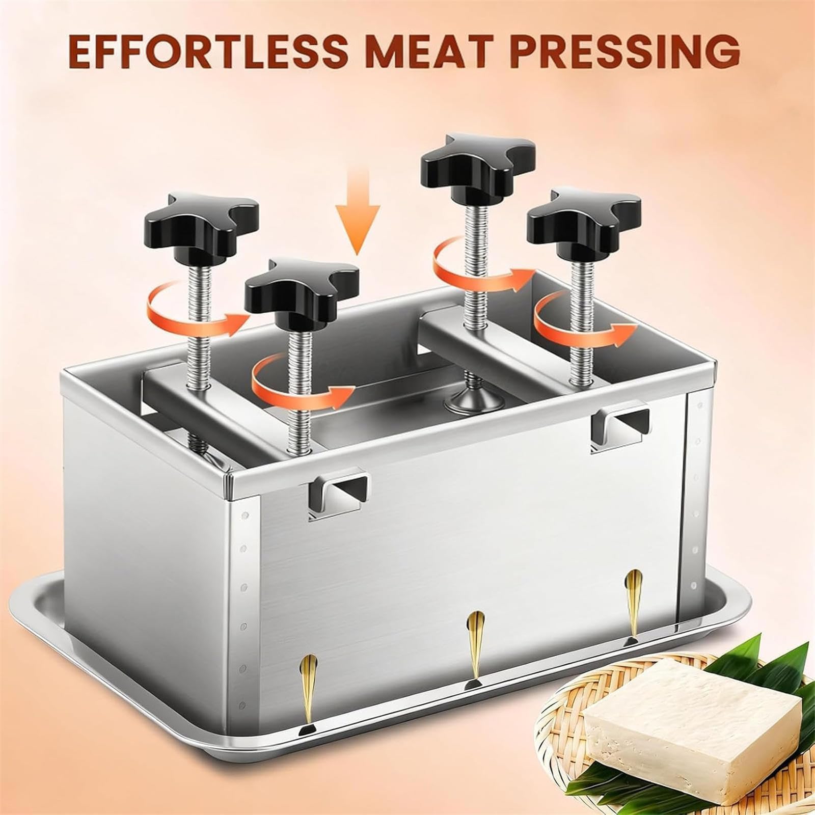Herramienta de prensa de carne de acero inoxidable para cocina, caja de molde de prensado de jamón de 2 kg, ideal para prensar carnes de jamón y delicatessen, herramienta de formación de carne