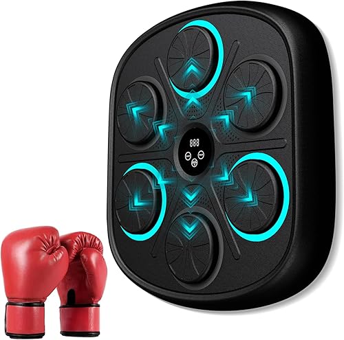 Nuevo modelo de máquina de boxeo de música inteligente para adultos y niños, máquina de entrenamiento con LED electrónico montado en la pared,