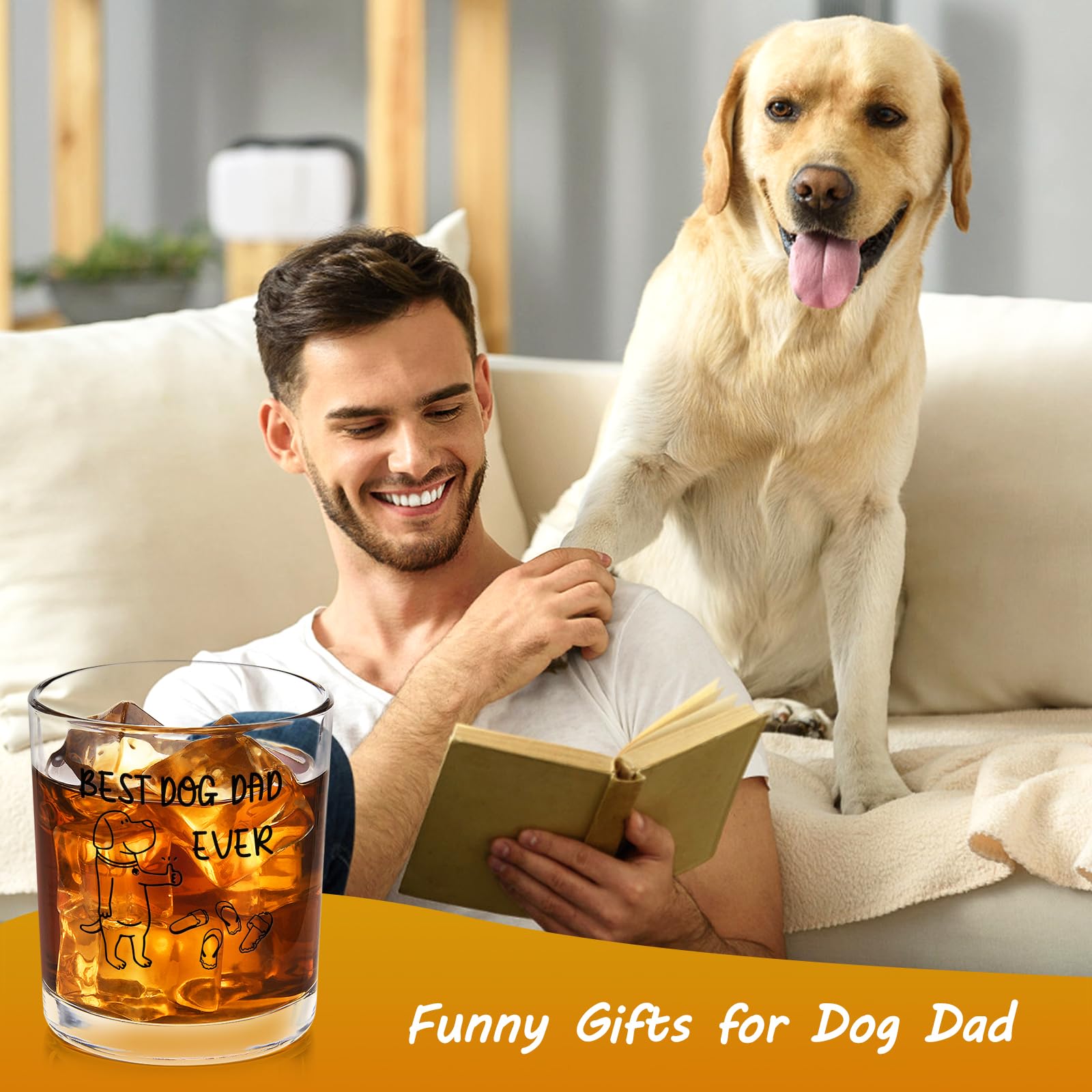 Whiskyglas Mit Aufschrift 'Best Dog Dad' – 237ml, Geschenk Für Papa | Hundevater Geschenk Von Tochter/Sohn