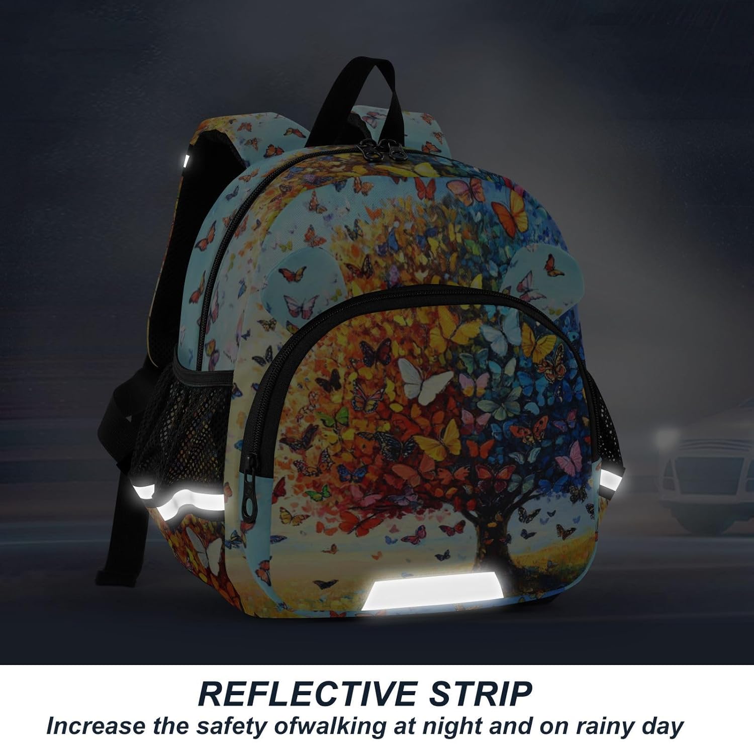 Butterfly Tree Colorful Toddler Harness Backpack for Boys Girls 3-6 Years Kids Backpack with Anti Lost Safety Leash Child Leash Backpack for Walking Preschool Travel