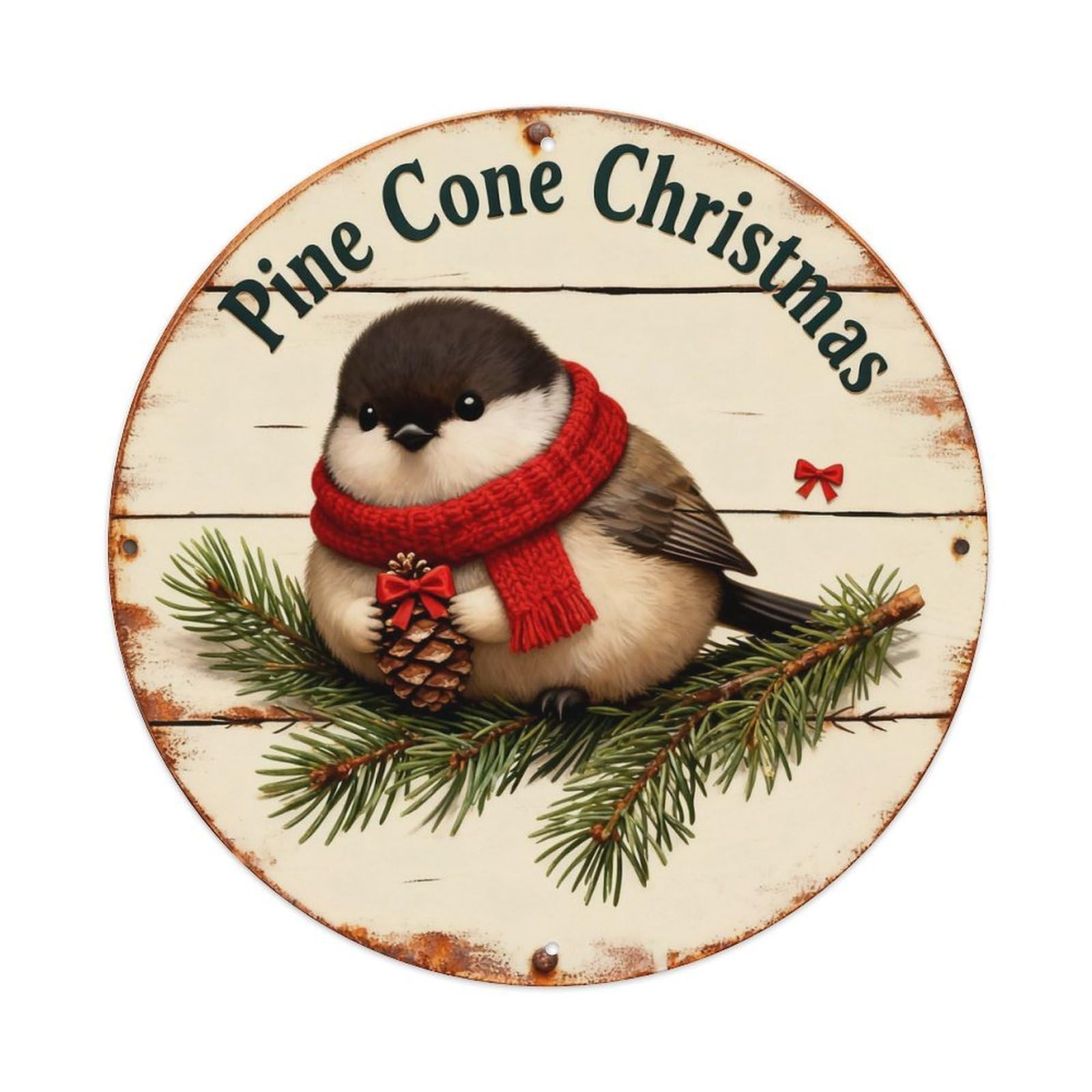 Pine Cone Christmas Sign Metal Tin Sign Plaque