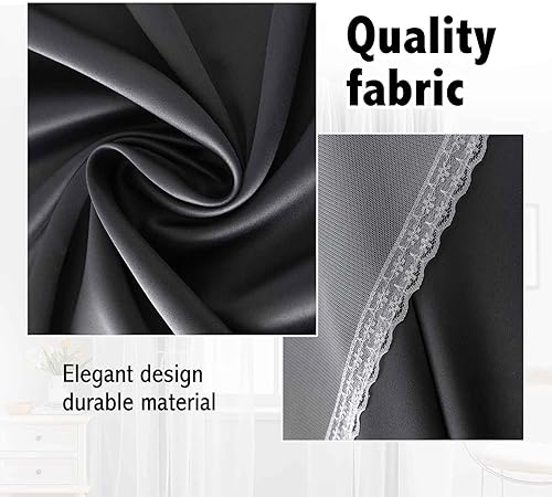 Miniatura 7 de indistar Home Cortinas opacas de doble capa con ojales sólidos en la parte superior, par de paneles de cortinas para ventana, 52 pulgadas de ancho x
