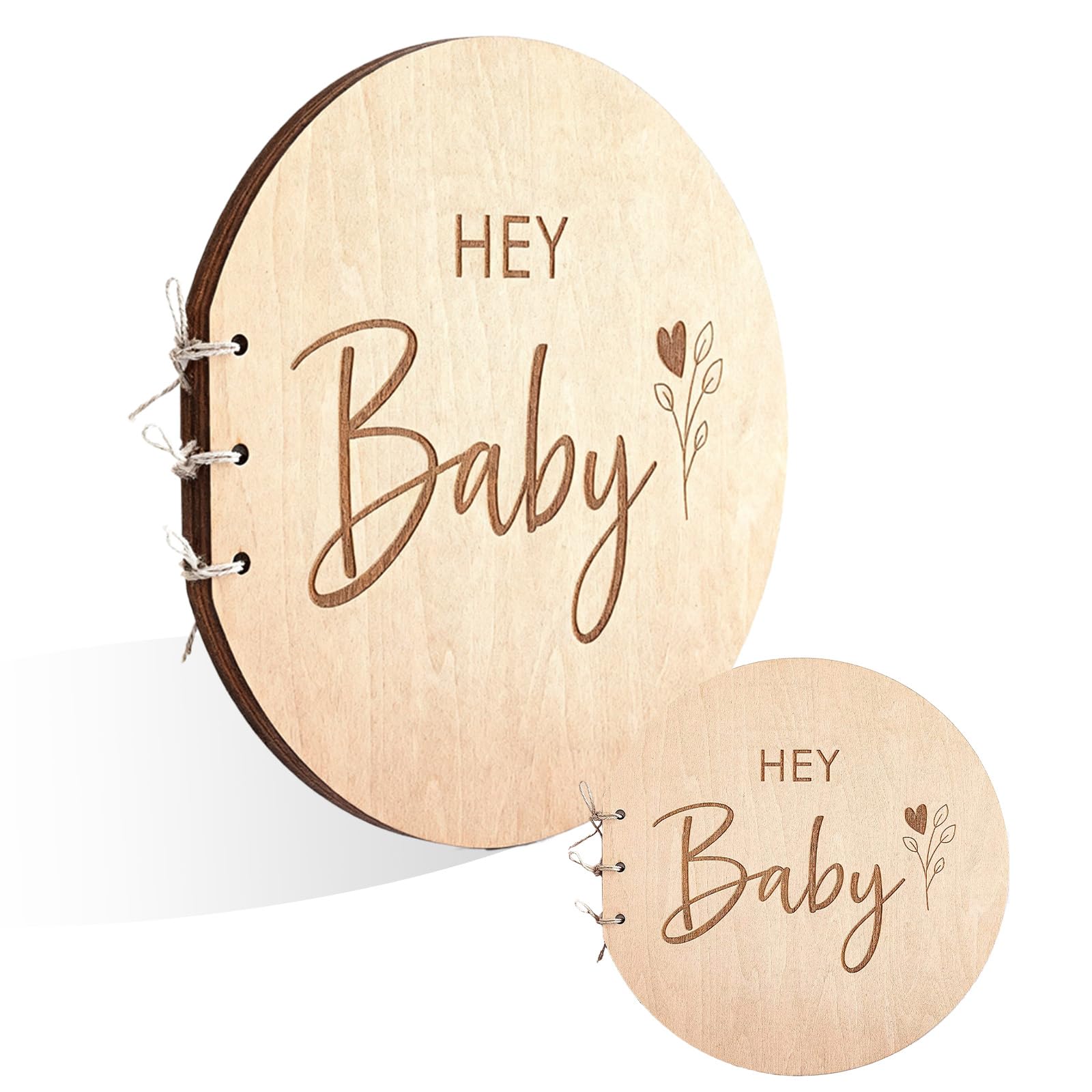 Baby Shower Book 40 Pages Wooden Baby Shower Guest Book Baby Message Book with Ribbon Gender-Neutral Keepsake for New Parents Baby Memory Sign-in Book with Blessings and Advice Section