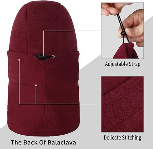 Miniatura 7 de Máscara de esquí Achiou para mujeres y hombres, gorro de capucha sherpa, pasamontañas de invierno con capucha, bufanda con protección contra el