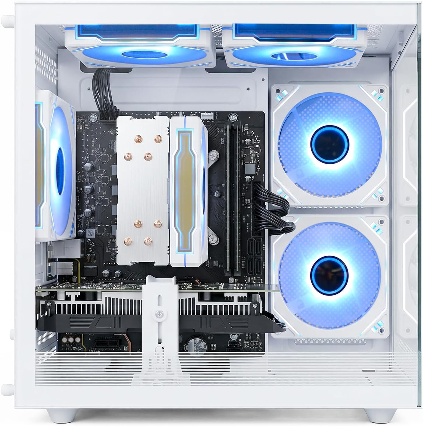 Prebuilt Gaming Desktop Computer | 16G Memory | 512G SSD | AMD Ryzen5 6Cores 3.6G Up to 4.1G | RX 560 4G Graphics Card | Wi-Fi 6 | Gamer PC White