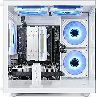 suevery Prebuilt Gaming PC: AMD Ryzen 5 6-Core, 16GB DDR4 RAM, 512GB NVMe SSD, RX 560 4GB, WiFi 6 White Tower