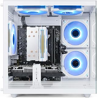 suevery Prebuilt Gaming PC: AMD Ryzen 5 6-Core, 16GB DDR4 RAM, 512GB NVMe SSD, RX 560 4GB, WiFi 6 White Tower