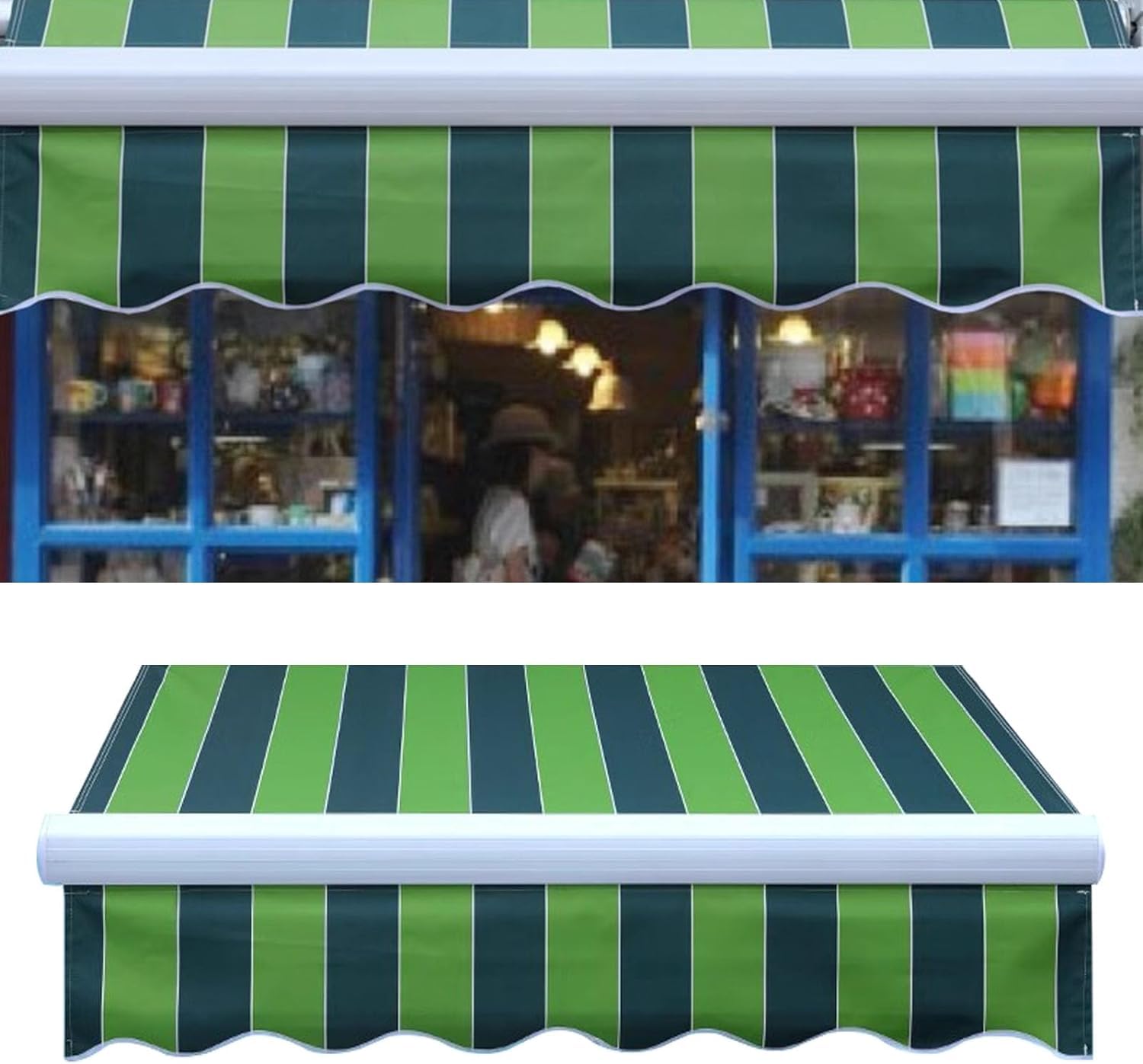 Toile d'ombrage de rechange polyester 280g imperatmeable pour bache de store banne raye 2x2.5m