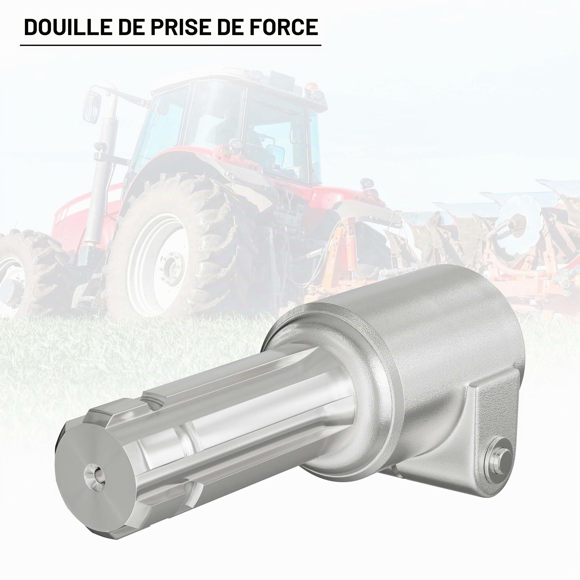 WilTec Manchon de Prise de Force Cardan - Longueur 140 mm - Raccord logement 1 3/8" 6D - Raccord Sortie 1 1/8" 6D - Ø 36 mm/28,52 mm - Arbre cannelé de Tracteur
