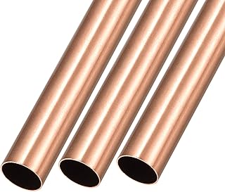 METALLIXITY Copper Tube (15mm OD x 0.5mm Wall T x 200mm L) 3Pcs, Straight Tubing - for Home Furnishing, Machinery, DIY Handicraft