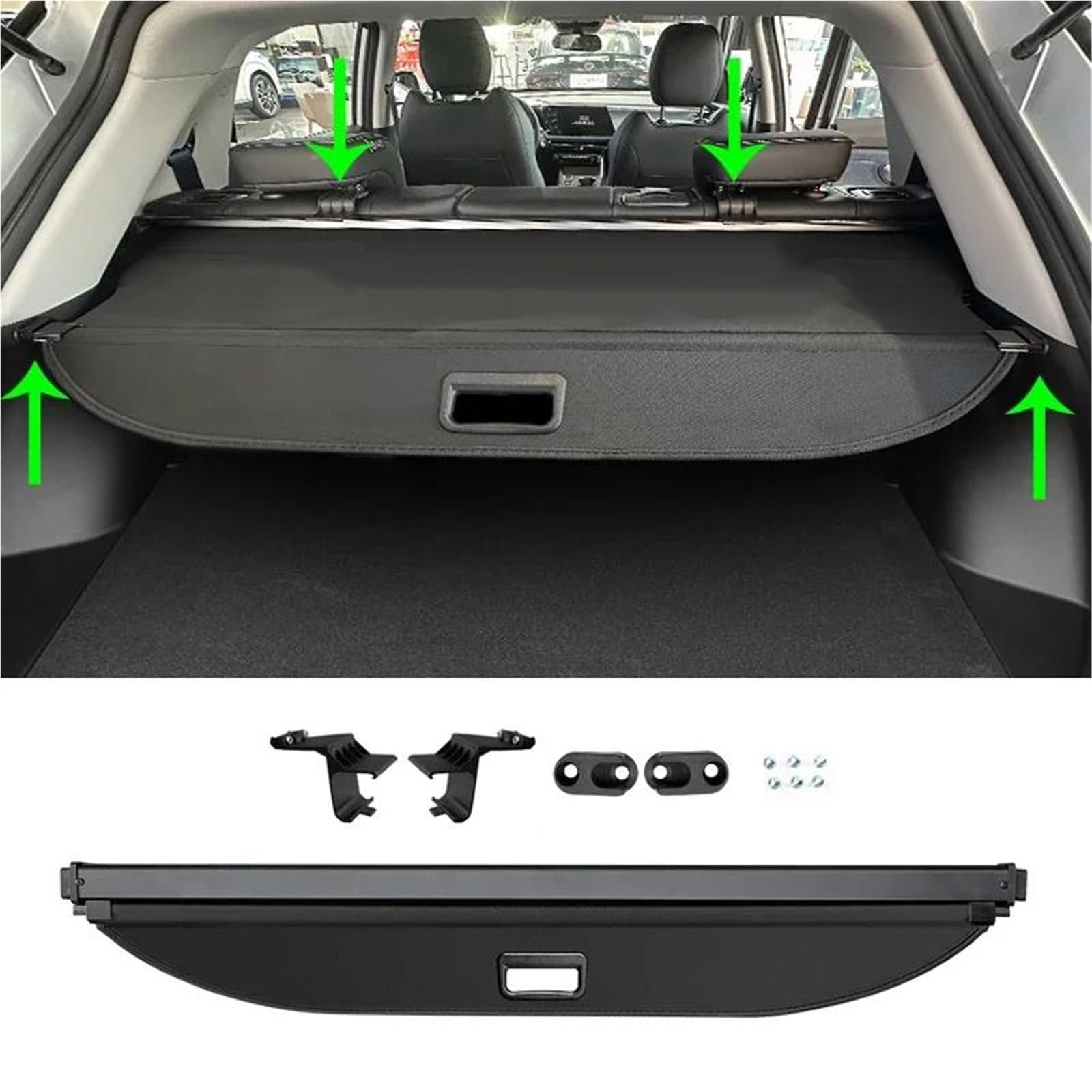 Generico Copertura Bagagliaio per Toyota per Yaris per Cross 2023 Copertura del Bagagliaio Retrattile Portapacchi Protezione Impermeabile per La Privacy Copertura del Bagagliaio(B,Canvas)