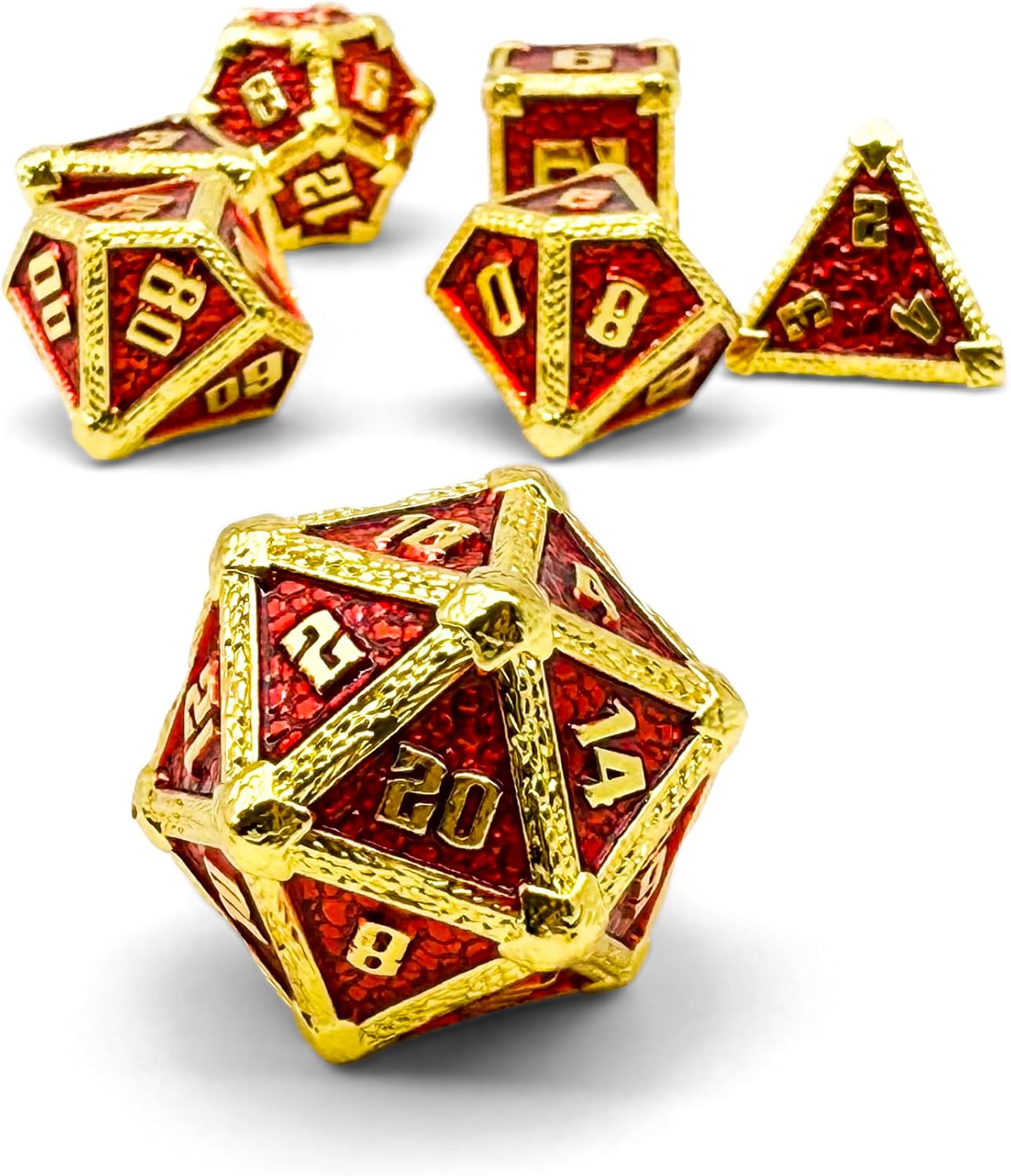 Norse Foundry Hydrascale - Cursed Emerald Metal Dice Set | Zinc Alloy Polyhedral | Dice for DND & RPG | Set Includes 7 Dice – d4, d6, d8, d10, d12, d20, Percentile d10 with Mystery Hydra Egg Tin