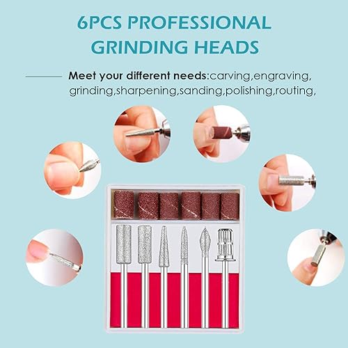 Miniatura 4 de Lumcrissy - Taladro de uñas profesional de 30000 rpm, taladros de uñas recargables para uñas acrílicas, máquina eléctrica de taladro de uñas para