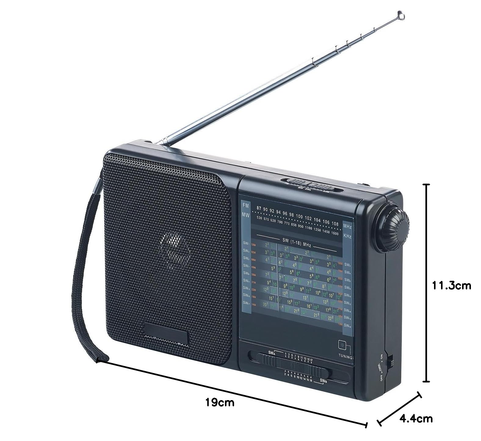 auvisio Radios de Cocina - Radio Mundial: Analógico de 20 Bandas- Receptor de Onda Corta, FM, MW, 18x KW, Ajuste de frecuencia Continuo (Receptor Onda Corta, Radio Mundial, SW)