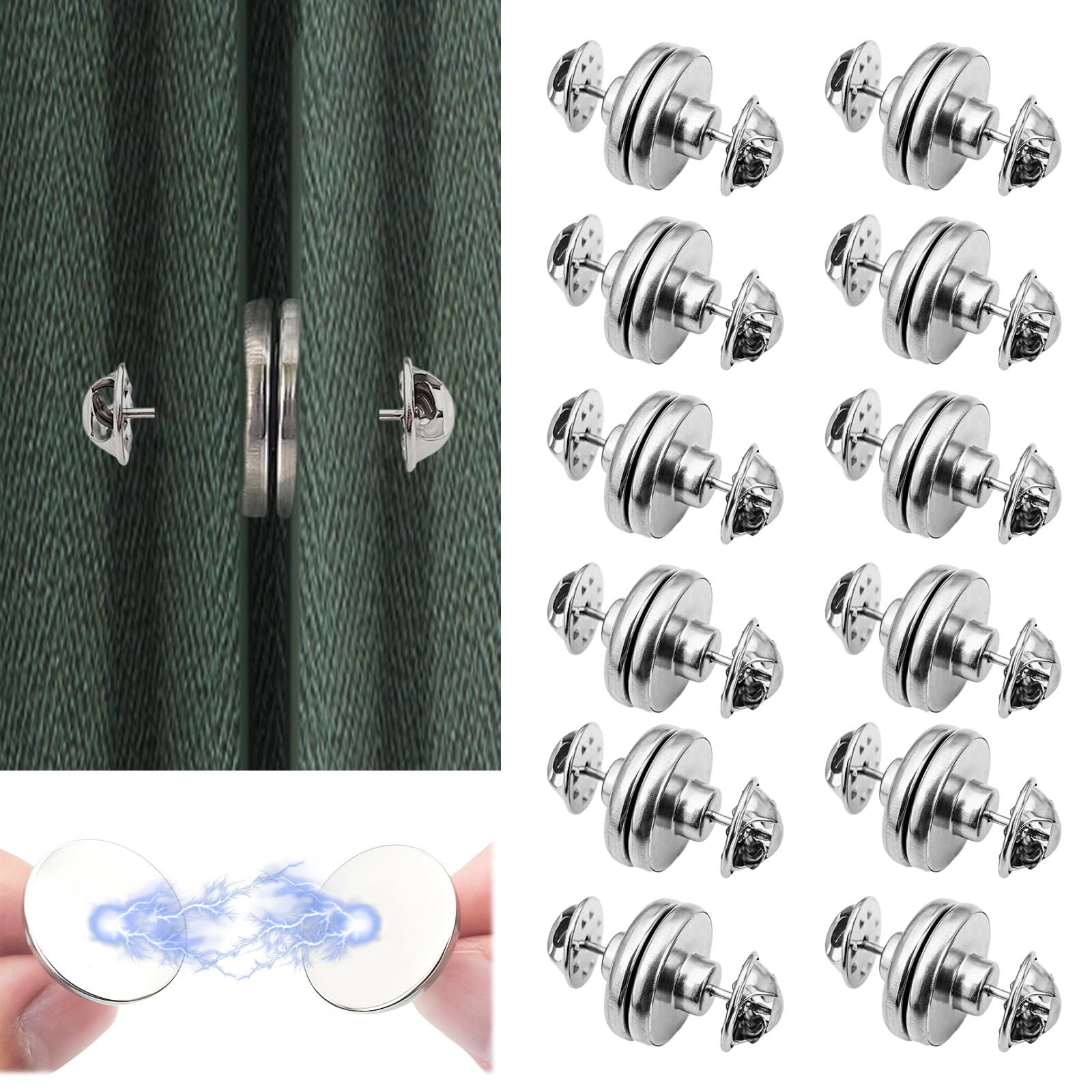 20 Paar Vorhangmagnete – 2,5 Cm Durchmesser, Doppelseitig Stark, Mit Klebeband, Gegen Lichtaustritt & Wind