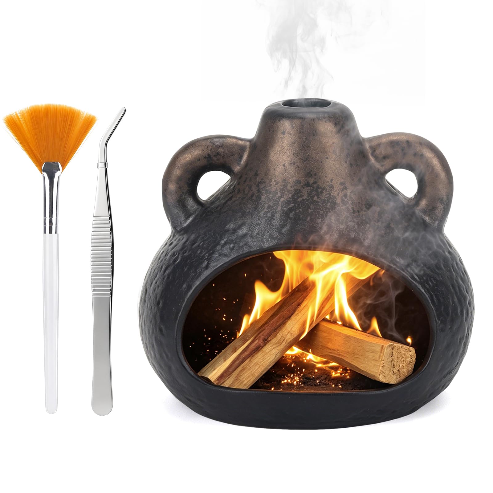Brûleur d'encens en céramique pour méditation et séances de yoga