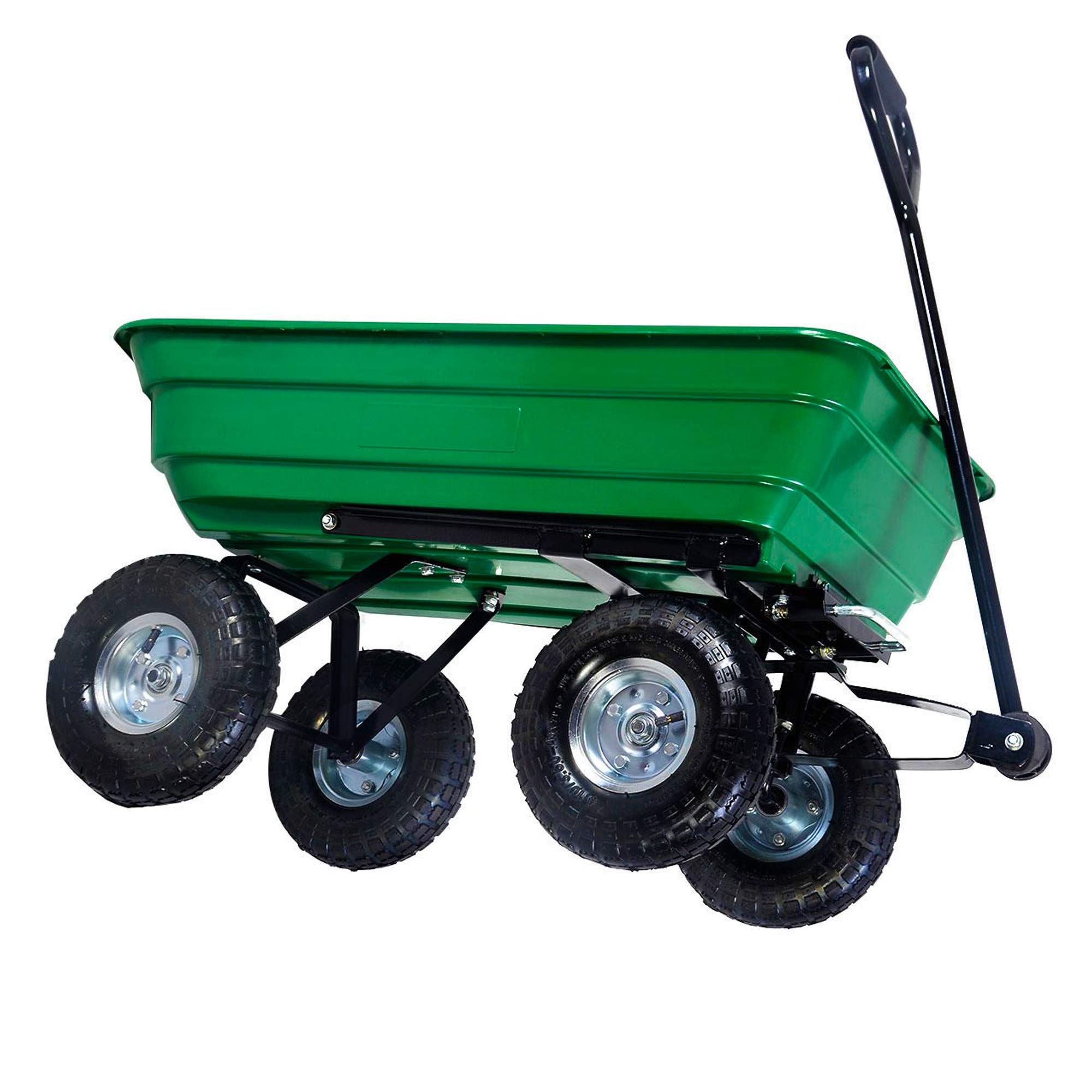 Herzberg Chariot de Jardin à Main 75 L HG8028-75, Capacité 200 Kg, Vert