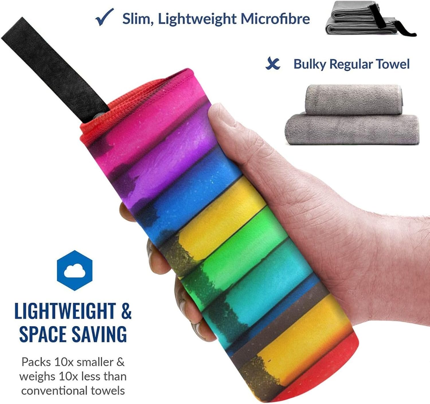 Colored Crayons Printed Microfiber Travel Towel,Camping Towel,Quick Dry,Soft Lightweight for Gym,Hiking,Yoga,Backpacking
