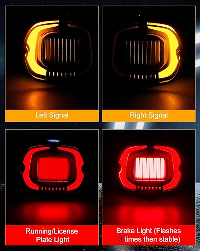 Miniatura 4 de QUASCO Luz trasera estroboscópica LED de freno, luces direccionales traseras ahumadas compatibles con Harley Dyna Sportster Road King Electra Glide