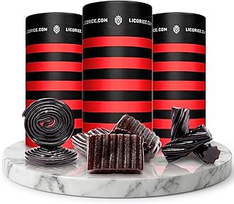 Licorice.com | Candy Gift Box | Soft & Chewy Black Licorice Trio | Australian Sweet & Rich Black Authentic Licorice Spirals & Pillows | Great Gift Idea for Holidays and Birthdays | Pack of 3