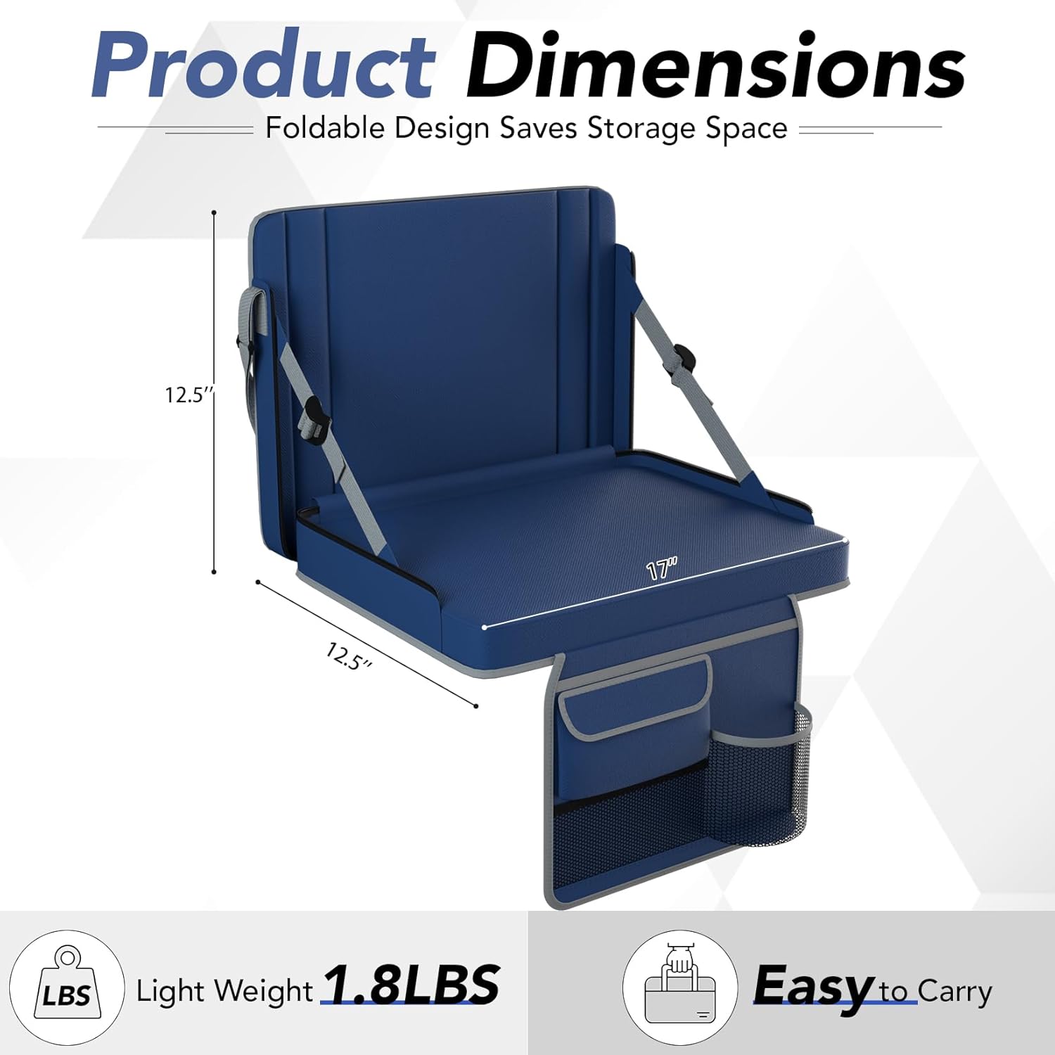 Stadium Seats with Back Support 2PACKS Adjustable Bleacher Chairs with Back and Cushion Bleacher Seat with Cup Holder, Carry Handle & Shoulder Strap for Outdoor Sports Events, Picnics, Beaches