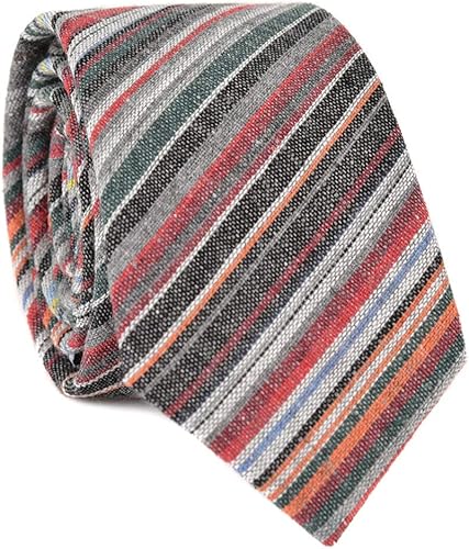 Miniatura 5 de JESLANG Corbata ajustada para hombre de 256 pulgadas de algodón y lino perfecta para ocasiones formales e informales