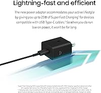 Vista 5 de SAMSUNG 25W Wall Charger Power Adapter with Cable, Super Fast Charging, Compact Design, Compatible with Galaxy and USB Type C Devices, White