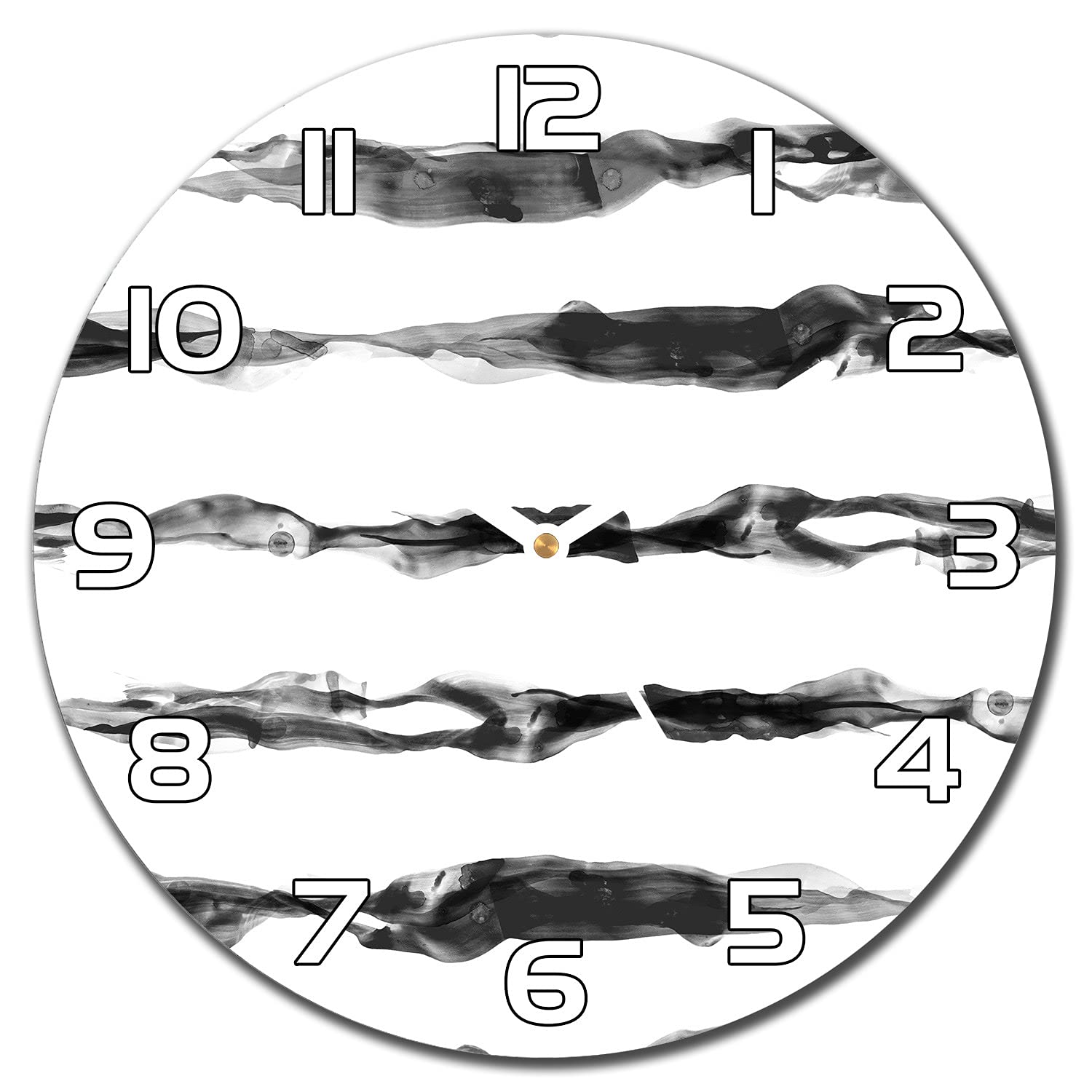 Horloge murale 30 cm en verre avec aiguilles blanches salon et cuisine