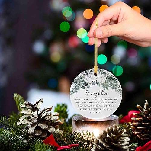 Miniatura 6 de Adornos de regalo para mi hija de padres 2024, adorno de Navidad para hija para siempre, colgante de mamá papá, regalo de la mejor hija, decoración