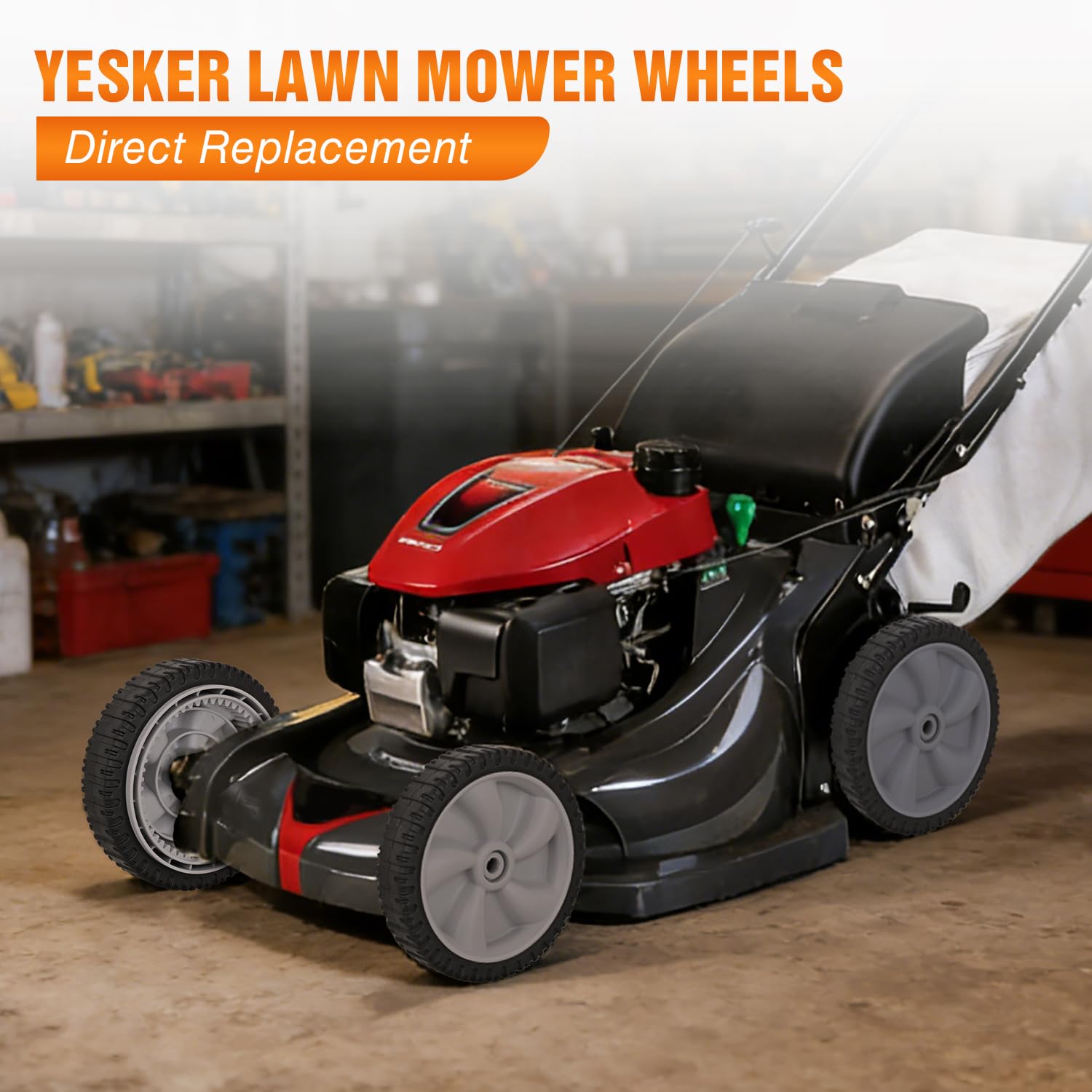 Yesker Rueda de repuesto para cortacésped de 8 pulgadas, montaje de ruedas delanteras 634-0190A y 734-04581 para MTD, compatible con cortacésped Craftsman, Yard Man, Huskee Walk-Behind, paquete de 2