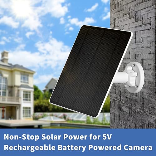Miniatura 4 de Panel solar para cámara de seguridad, panel solar USB de 6 W para cámaras DC 5 V, cargador de panel solar de cámara micro USB y USB-C, cargador de