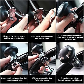 Vehicle Steering Wheel Spinner Knob,Universal Fit Driving Helper Car Handle Spinner,steering wheel knob spinner for Cars, Trucks, Tractors, Boat, Maneuver Ease on Any Vehicle
