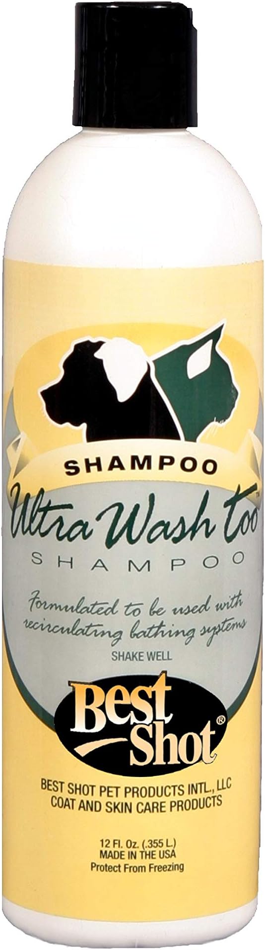 Best Shot Ultra Wash Too Shampoo with Pet Coat Release Technology, Coat and Skincare Product for Dogs and Cats, Quick-Rinsing, 16 oz
