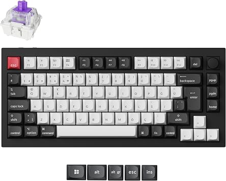 Keychron Q1 Hall-Effect 75% RGB Turkish Nebula Switch Wireless Black White Mechanical Keyboard