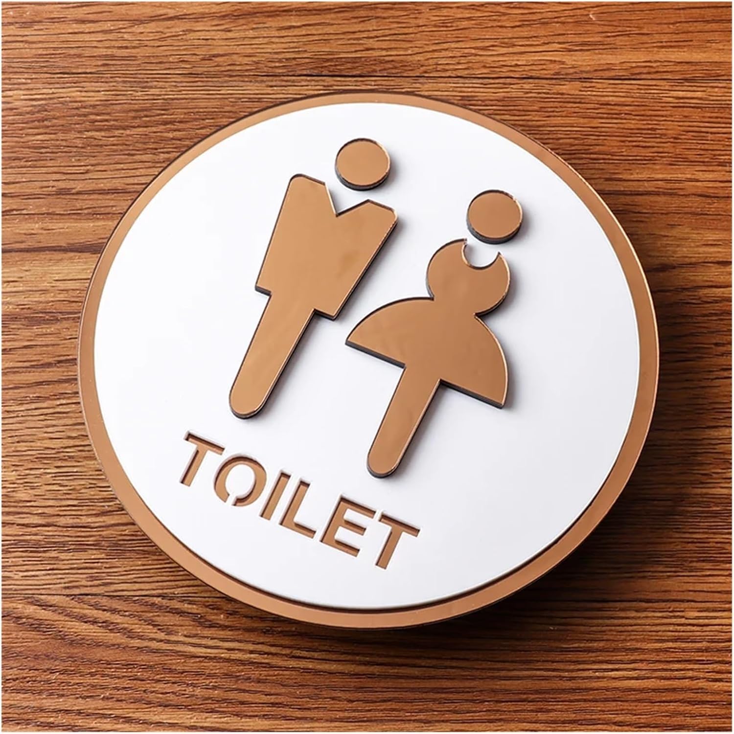 Restroom Signage akrylowa tablica łazienkowa dla mężczyzn i kobiet, samoprzylepne, ciepłe naklejki przypominające do hoteli, parkingów, centrów handlowych (15 cm x 15 cm)