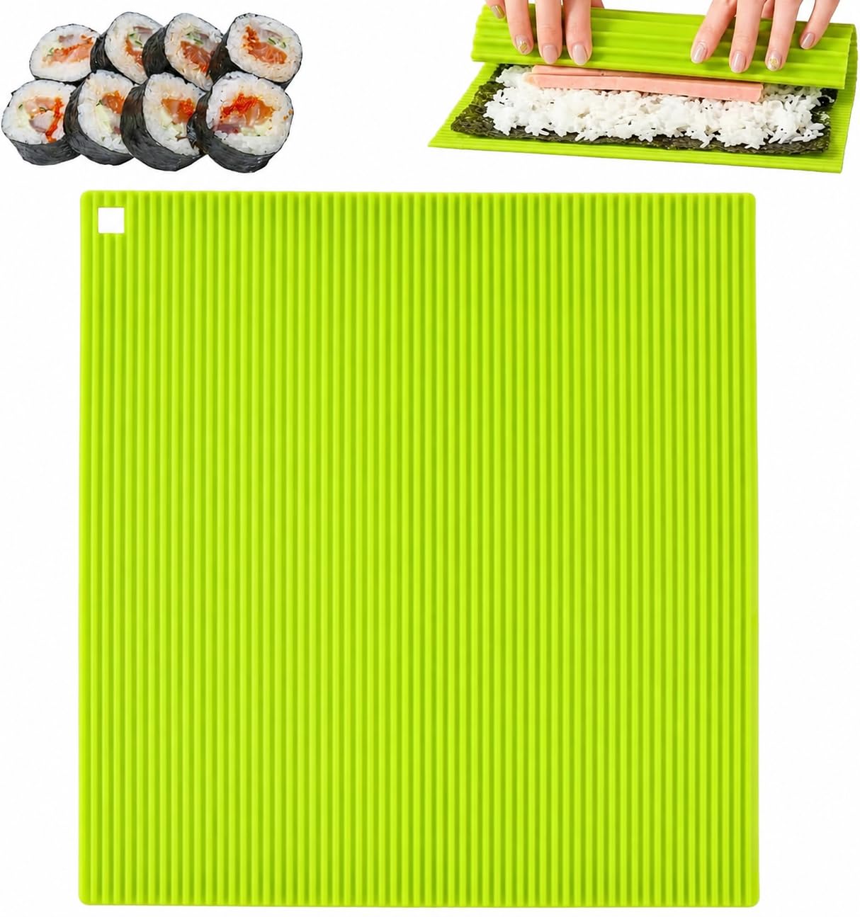 22 x 20 cm Non-Stick Silicone Sushi Rolling Mat for Beginners
