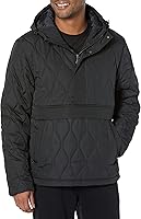 Amazon Essentials Men's Relaxed Fit Anorak Hooded Quarter-Zip Puffer Coat - Water-Resistant Recycled Polyester Jacket