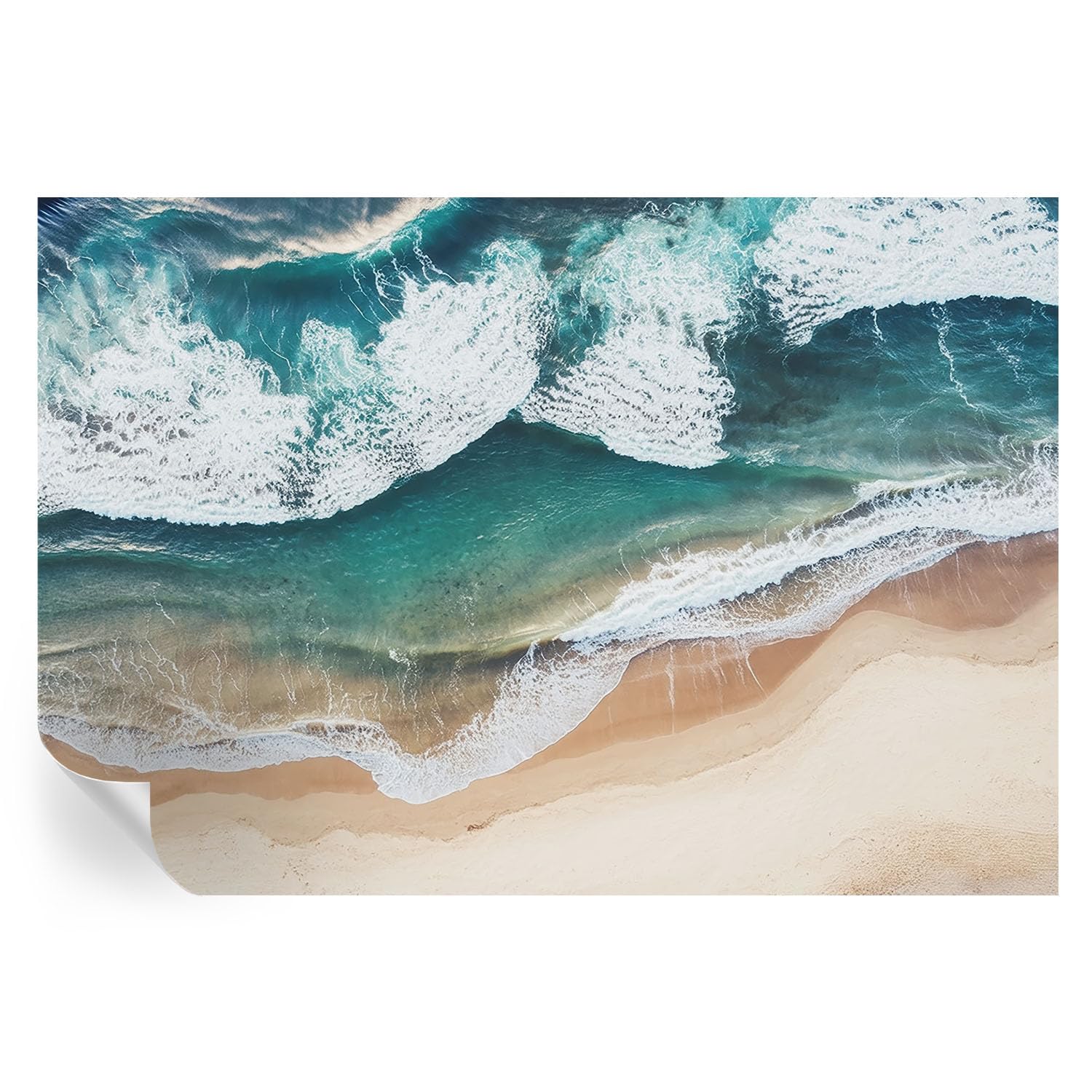 Papel pintado olas del mar autoadhesivo para eliminar la monotonía de las paredes