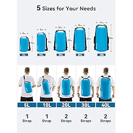 HEETA Waterproof Dry Bag for Women Men (Upgraded Version), Roll Top Lightweight Dry Storage Bag Backpack with Emergency Whistle for Travel, Swimming, Boating, Kayaking, Camping, Beach (Blue, 30L)