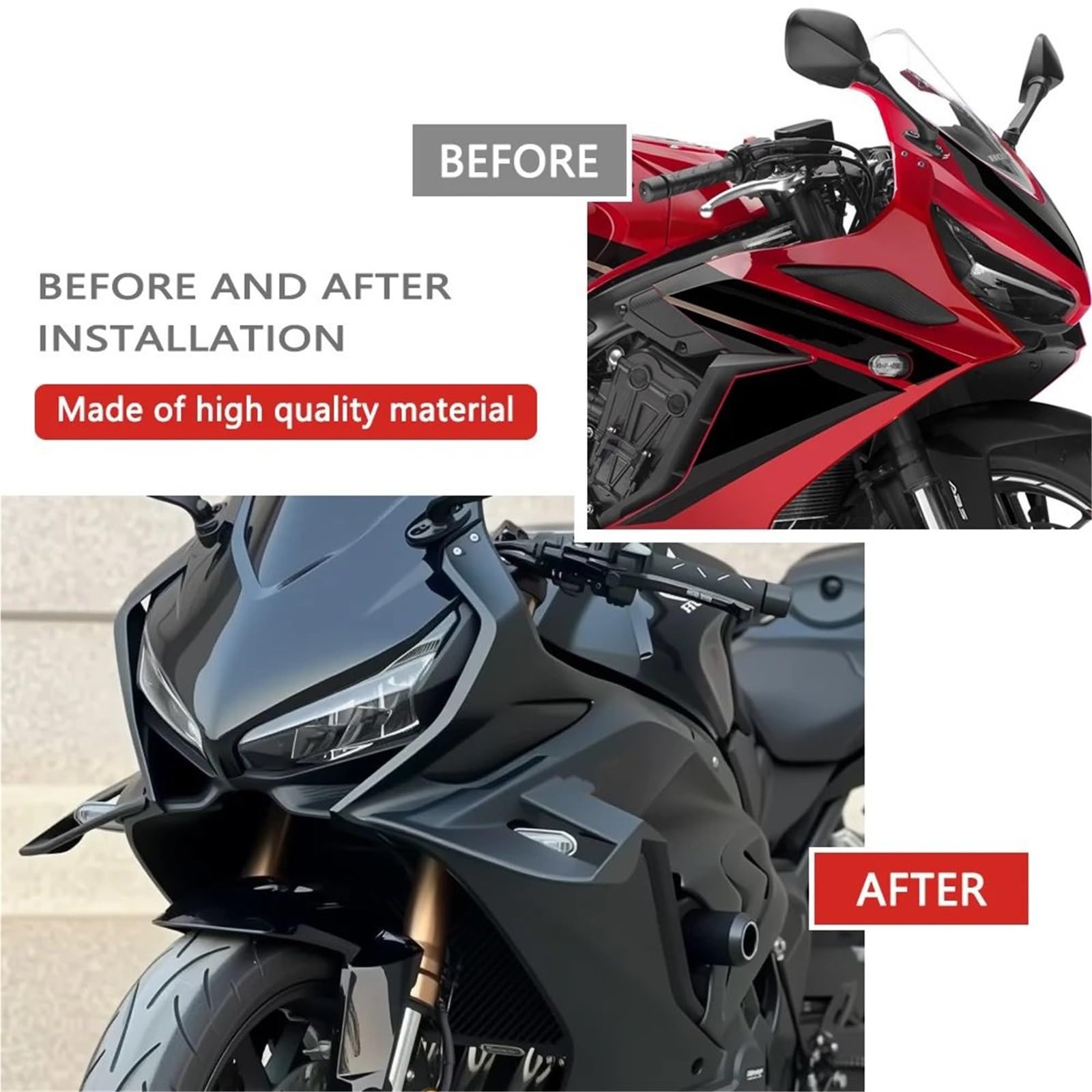 Front Bumper Splitter dachowy Pasuje do CBR650R CBR 650R 2019 2020 2021 2022 2023 Spoiler przedni Winglet Deflektor siły docisku