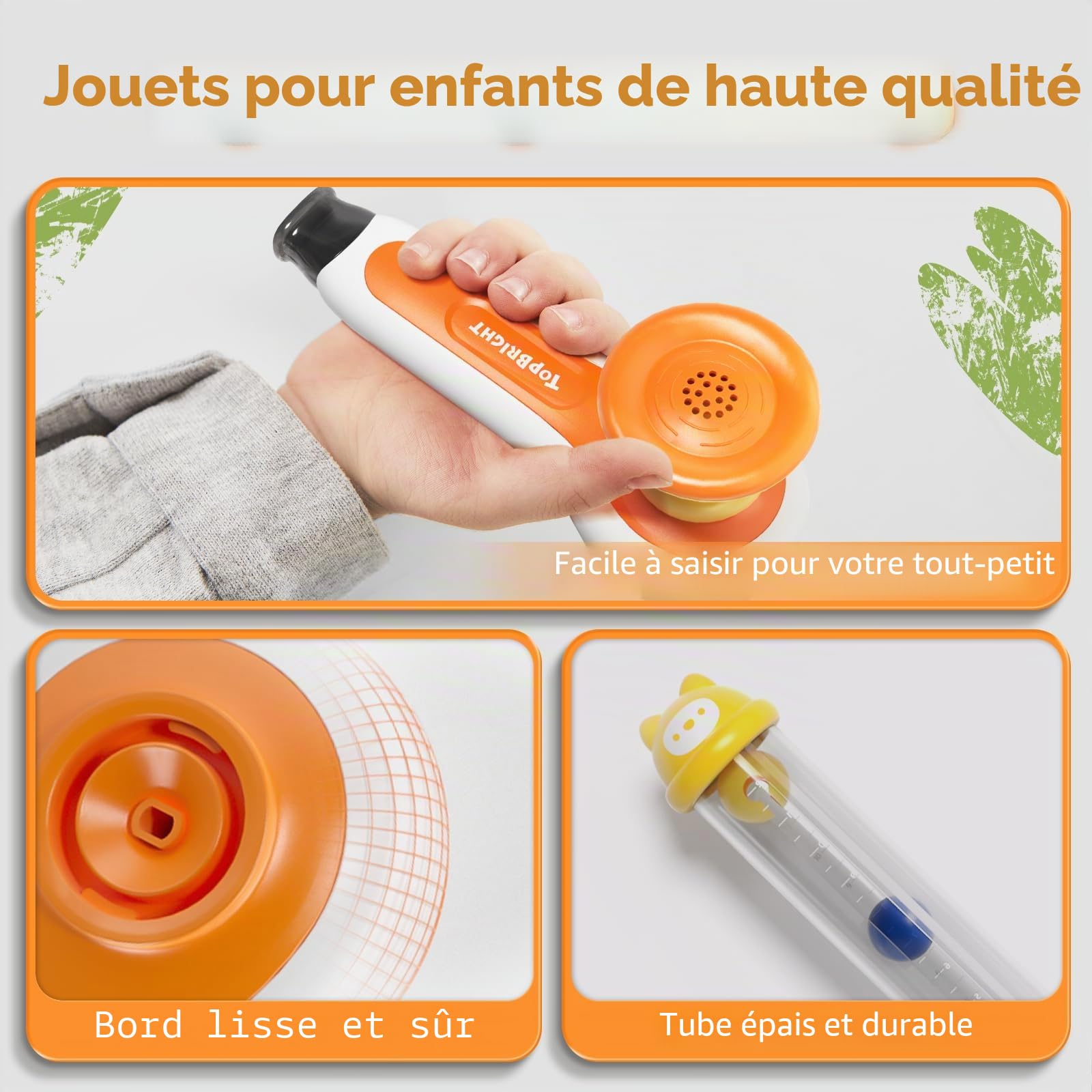 Top Bright Jouets sensoriels 3 en 1 pour Tout-Petits avec sifflet, soufflage de Balle, balles flottantes – Produits sensoriels d'autisme, motricité Fine, Jouets pour Tout-Petits de 3, 4, 5 Ans
