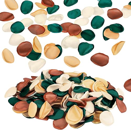 Vista 11 de Emivery 300 pétalos de rosa de seda, pétalos de flores artificiales color rosa rubor para boda, niña, pétalos dispersos para boda, pasillo, Rosa