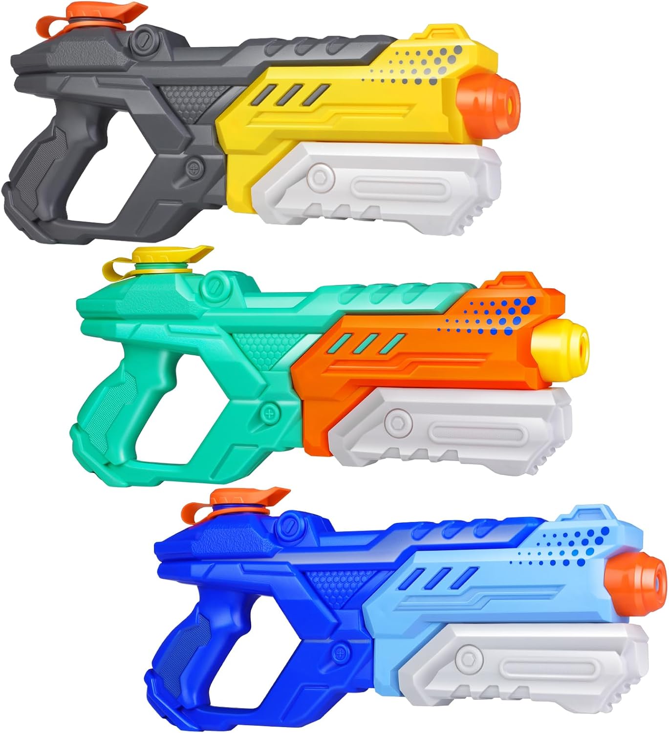 Quanquer Water Guns for Kids Adults - 600CC 3 Pack Super Squirt Water Toy Gun High Capacity Long Shooting Range Soaker Blaster for Swimming Pool Beach Outdoor Fighting Party