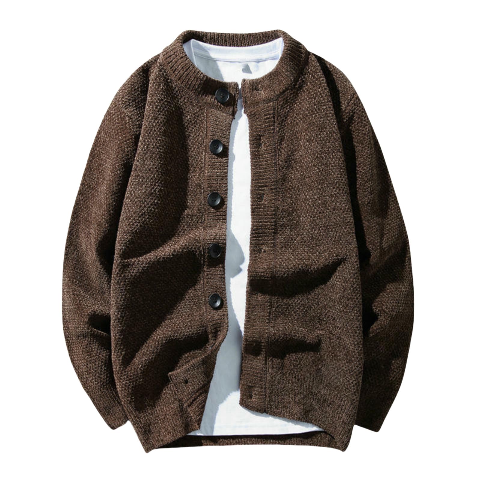 Cárdigan de punto para hombre estilo británico e informal de invierno 8