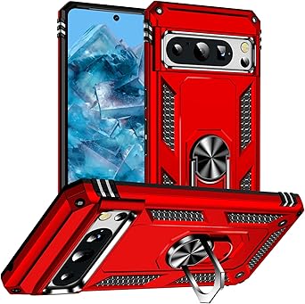 for Pixel 8 Pro Case Google Pixel 8 Pro Case - Military Grade Protective Cases with Ring for Pixel 8 Pro Red